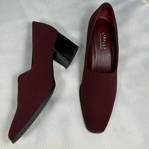 ~3 for $20~ Lizflex maroon pumps chunky heel